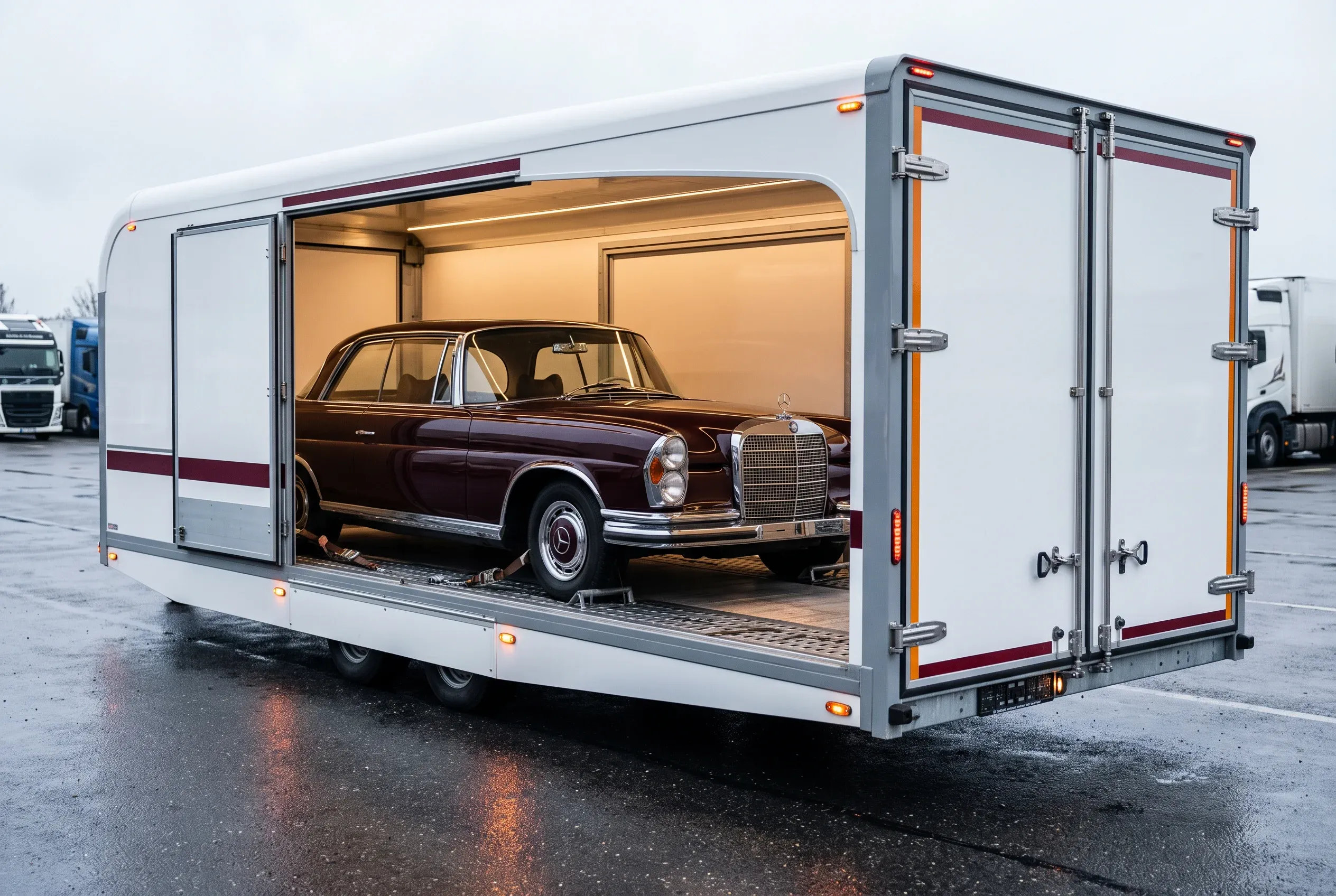 Enclosed Carrier Shipping — Maximum protection for low-clearance, vintage, or higher-value vehicles.
