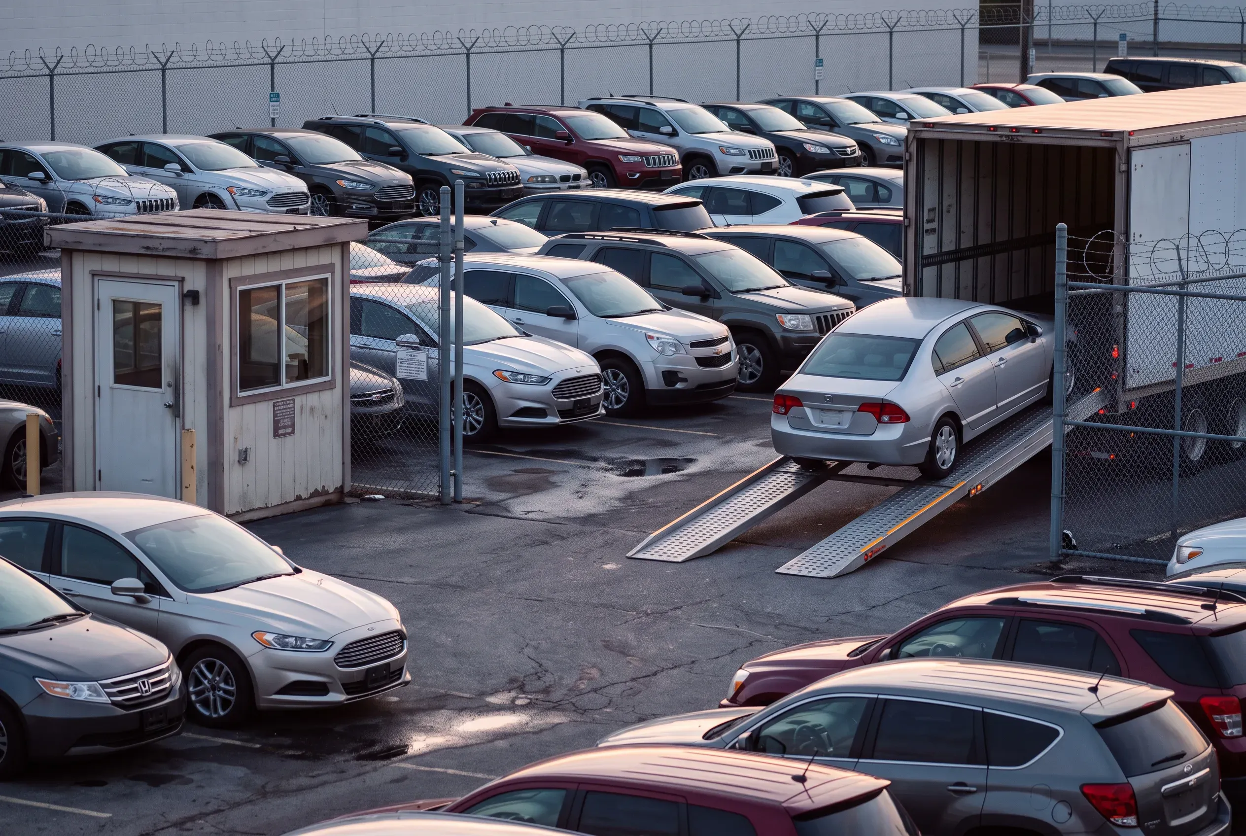 Repossession Lot-to-Auction Moves — Timely transport from repossession lots and recovery facilities to auctions nationwide.